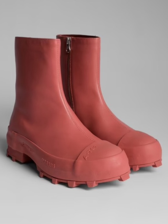 Camper Shoes - Camper Traktori Boot In Vulcanized Red Calfskin Leather EU 38 CamperLab